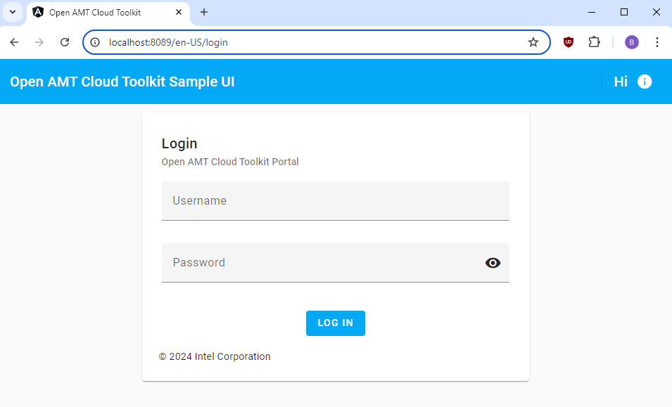 Figure 1: Sample Web UI English Login Page